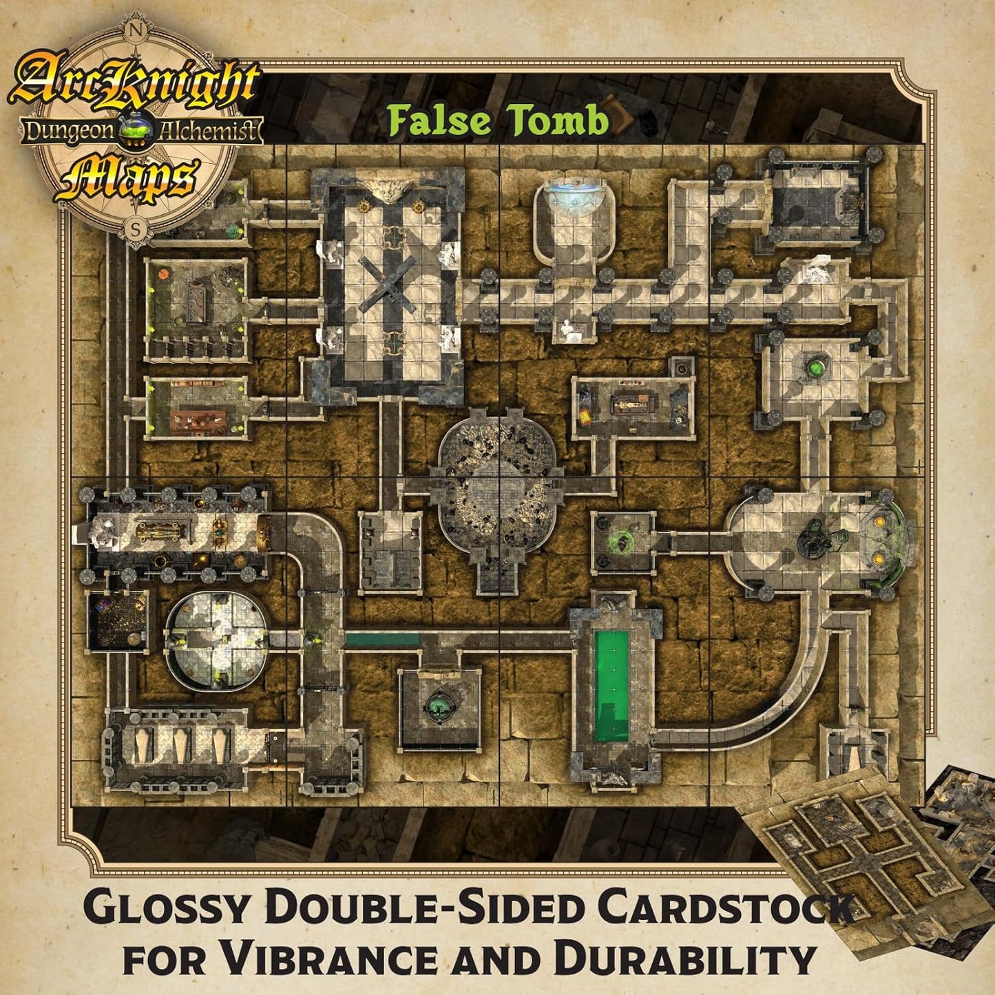 Arcknight The Pharaoh’s Pyramid map Pack - 16 Modular RPG Maps in 8 Double-Sided Pages, 1" Square Grid, Modular & Versatile Design for Tabletop Gaming - BattleMaps for Dungeons & Dragons & More