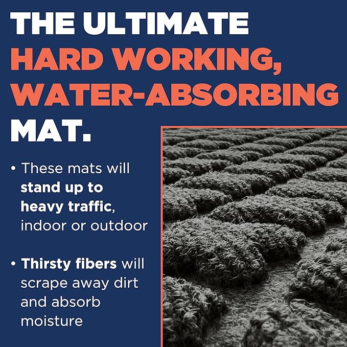 MATSINC Artisan Entry Front Door Mat - Rubber Back Indoor or Outdoor Entry Rug with Quadra Foil Design, Water Absorbing Rug, Made in The USA, 2' x 3', Graphite