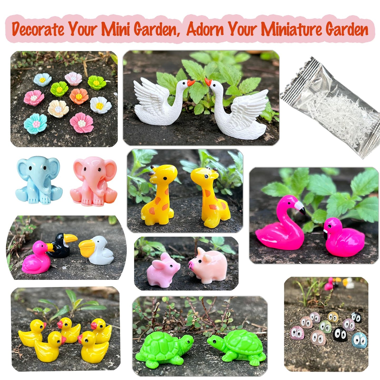 PE.WELLWOO Fairy Garden Accessories 103 PCS Fairy Garden Decor & Terrarium Decor Supplies for Potted Landscape Fairy Garden Kit for Room Decorations