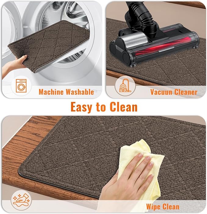 Stair Treads Non-Slip for Wooden Steps, 4Pack - 8" x 30" Edging Stair Runner Indoor for Kids Elders & Pets, Washable Carpet Stair Treads with Peel & Stick Reusable TPE Backing, Brown