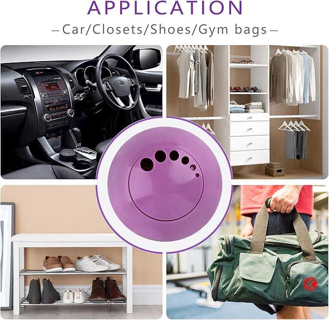 Knixmax Shoe Deodorizer Balls, Boot Deodorizing Shoe Odor Eater Ball Sneaker Deodorants, Gym Bags Lockers Car Air Fresheners, 6 Packs Lavender Purple