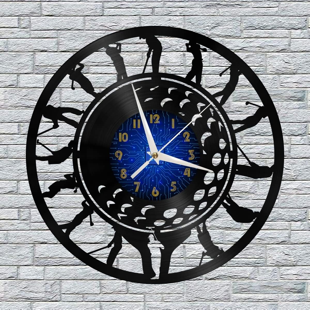 Golf 2 Decoration Vinyl Wall Clock, Vinyl Record Clock Wall Art Silent & Non-Ticking(12 inchs B)
