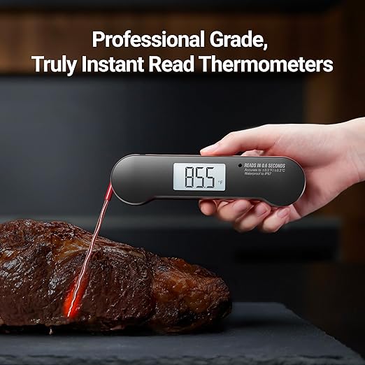 ThermoMaven Professional Meat Thermometer Digital, 0.6 Sec Instant Read, ±0.5℉ NIST Certified Accuracy, IP67 Waterproof, Bright Backlit, Temperature Indicator for Grill, BBQ, Smoker