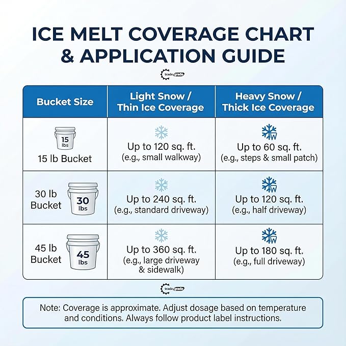 Pet-Friendly Ice Melt - Fast-Acting Magnesium Chloride Formula, Safer for Pets & Surfaces, 45lb Bucket with Scoop