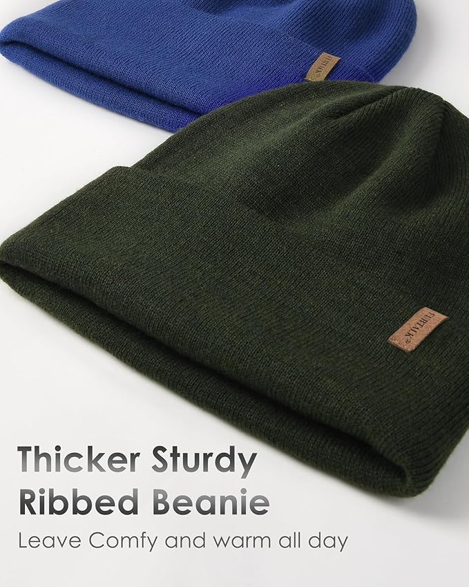 FURTALK Beanie for Men Women Cuffed Thick Knitted Unisex Winter Hat Beanies Skull Cap