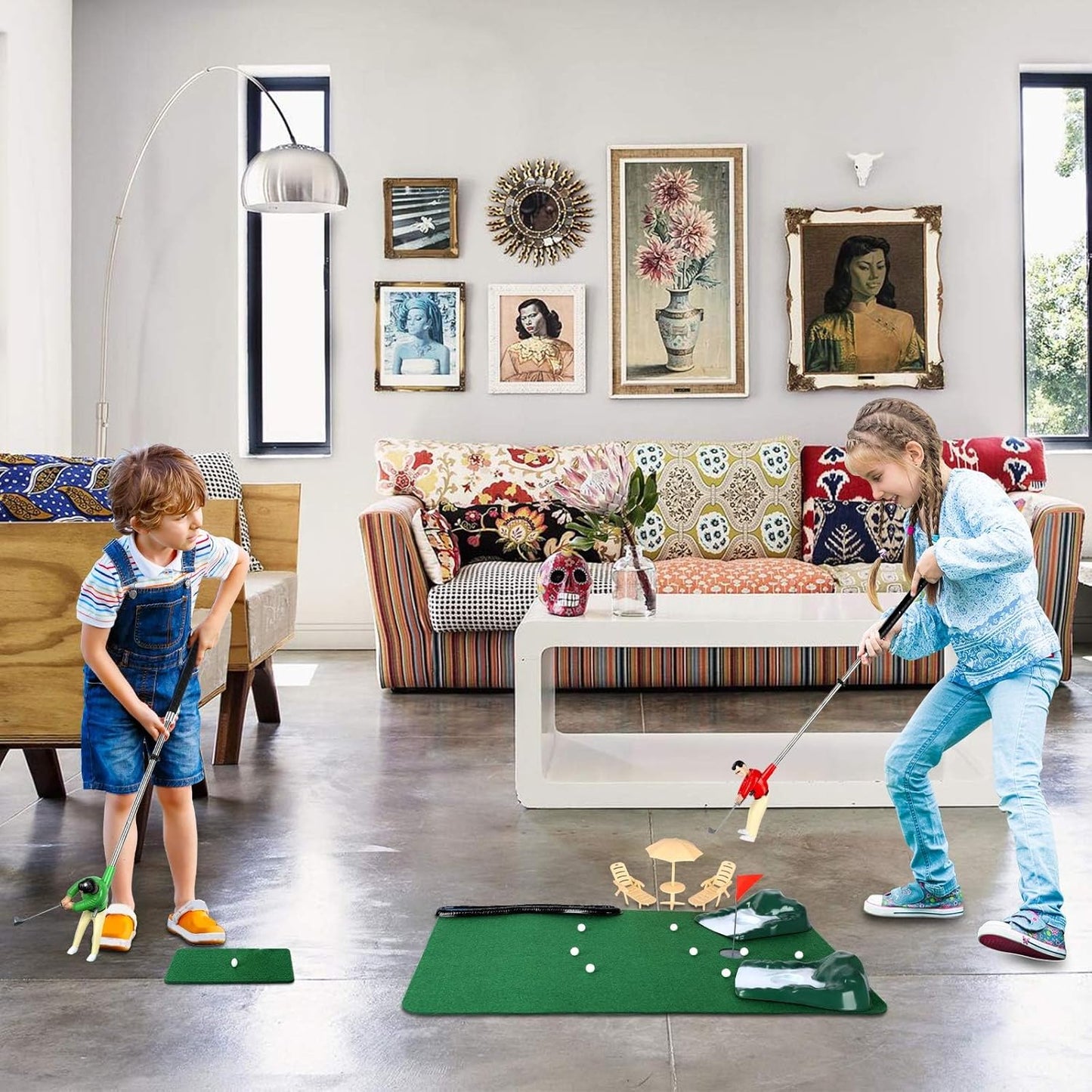 Mini Golf Toys for Kids/Adult, Retirement Gift Two Mini Golfers for Parent-Child Interaction, Fun Play Golf Indoor Games, Family Game for 6 7 8 9 Year Old Boys Girls