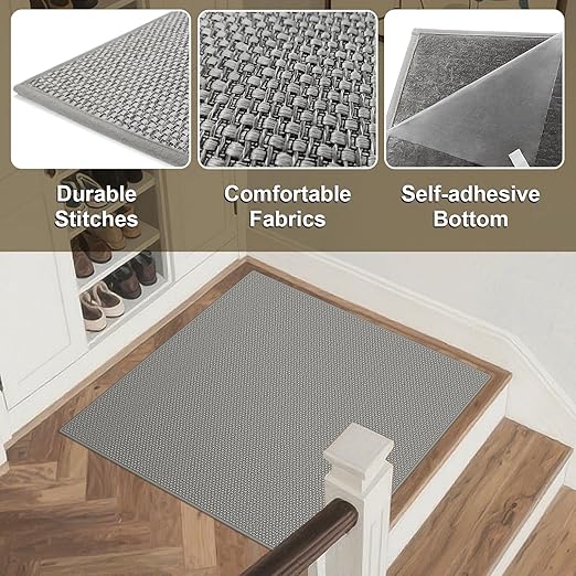 Stair Treads for Wooden Steps, Non-Slip Stair Runner Indoor Outdoor Stair Tread Mats Covers Pads, 31" x 31"Matching Staircase Step Runner for Elders, Kids and Dogs (31" x 31")