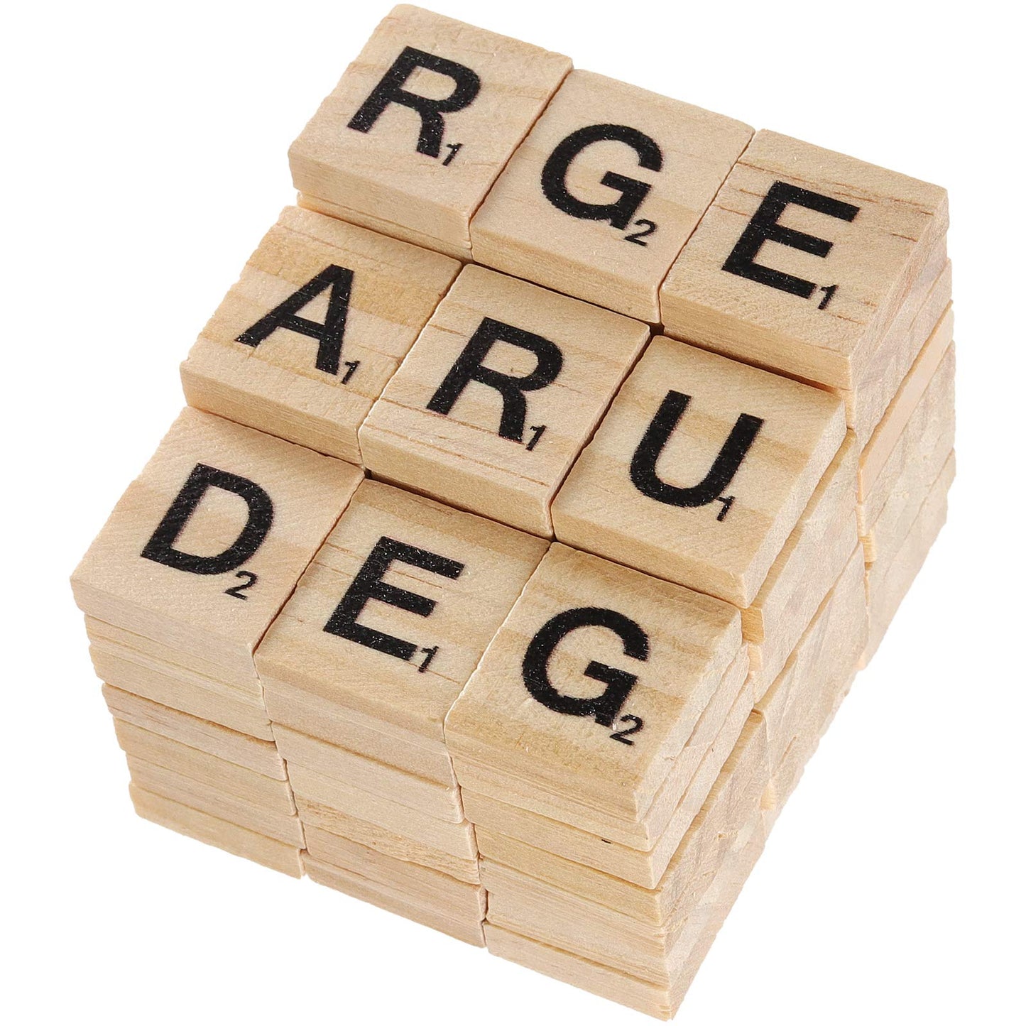 ZEONHAK 1200 PCS Wood Letter Scrabble Tiles, Wooden Scrabble Letters, Letter Tiles for Crafts, DIY Decoration, Spelling, Alphabet Coaster, A-Z Capital Wooden Letters for Crafts