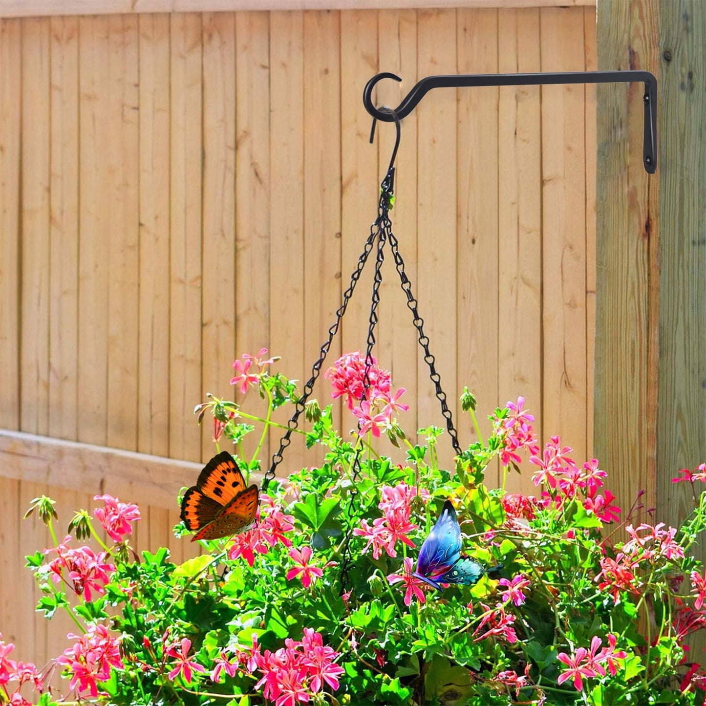 AILIN YELOKIE 12inch 4 Pack Plant Hanger, Sturdy Hanging Plant Hangers Outdoor, Bird Feeder Hanger for Bird Feeders, Planters, Lanterns, Wind Chimes Indoor Outdoor, Upgrade Black