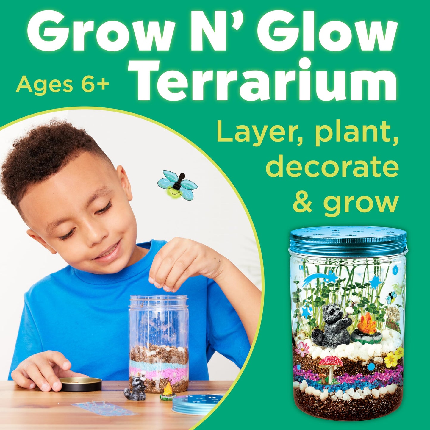 Creativity for Kids Grow 'N Glow Terrarium Kit - Educational Science Kits| Spring Crafts for Kids Gifts for Boys and Girls | Craft and STEM Projects (Ages 6+)