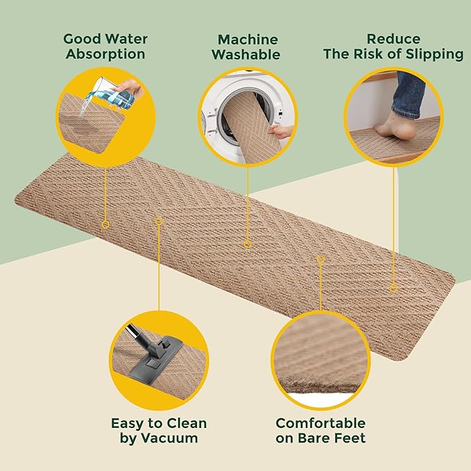 MBIGM 8 X 30inches, 15 in Pack, Non-Slip Carpet Stair Treads Non-Skid Safety Rug Slip Resistant Indoor Runner for Kids Elders and Pets with Reusable Adhesive, Cornstalk Weave