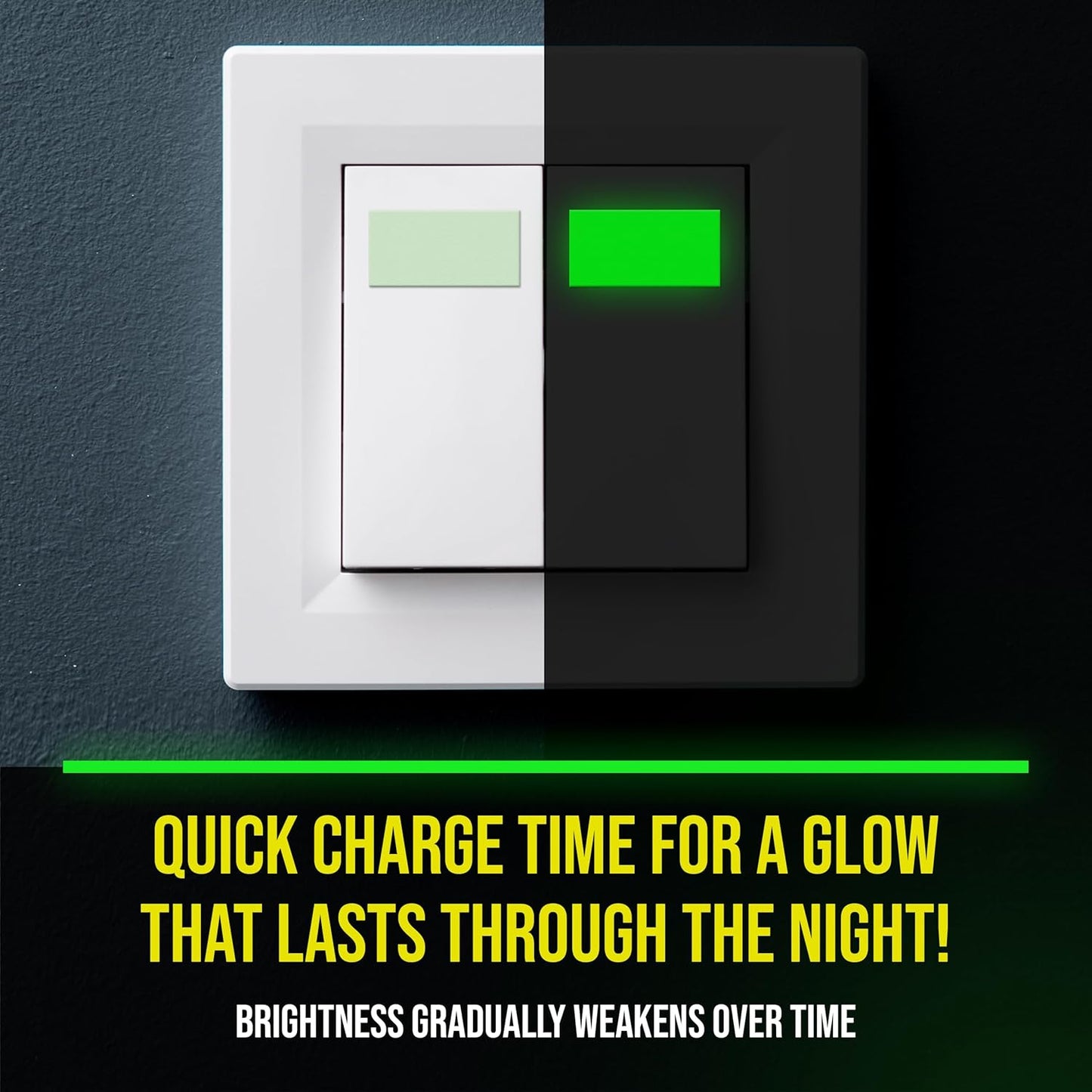 Lockport Glow in The Dark Tape - 15 Ft x 0.5 in - Bright - Rechargeable - Reflective - Glow Tape in The Dark - Halloween Decoration, Night Decorations, Safety and Home Marking