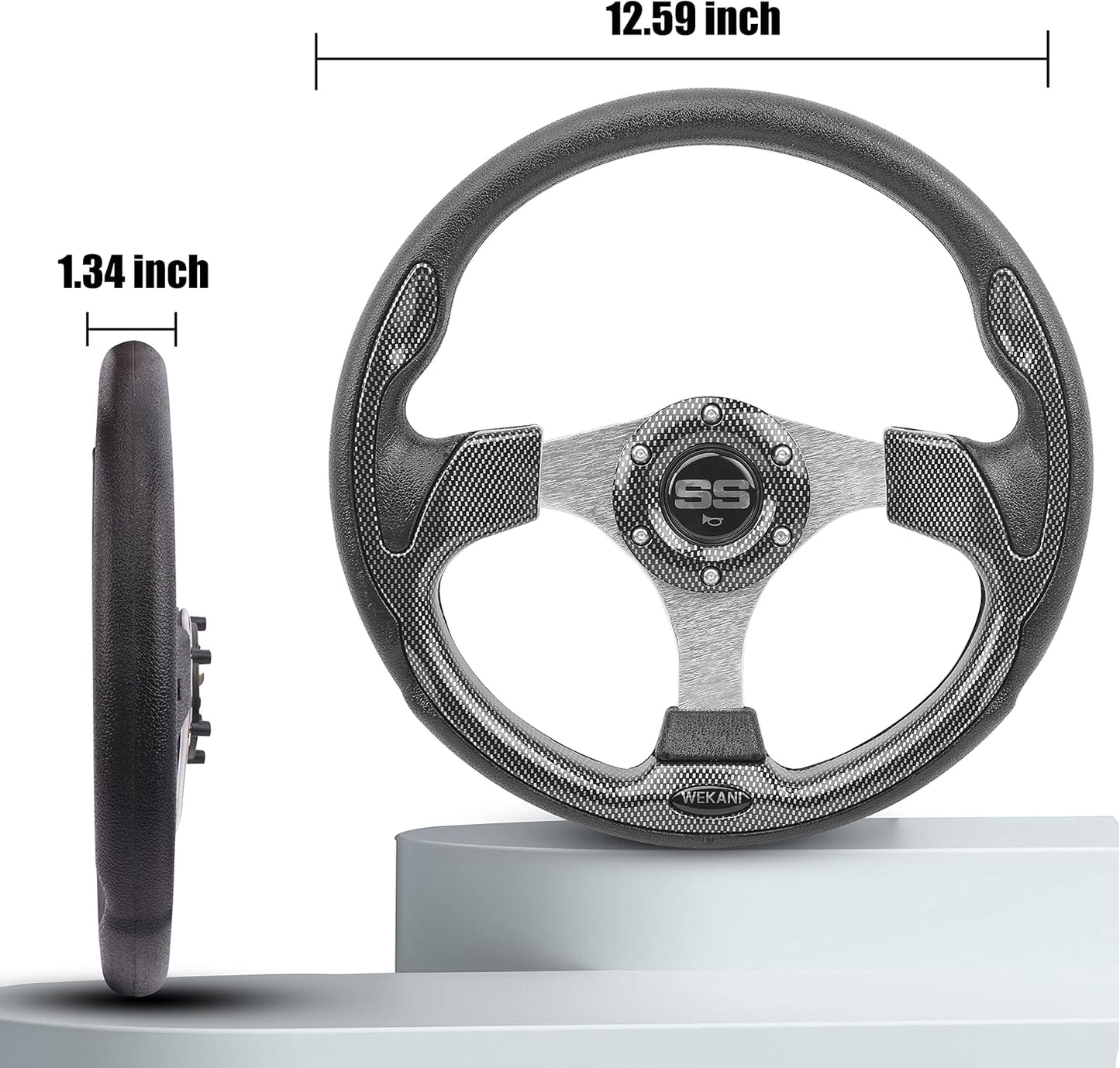 Golf Cart Steering wheel for EZGO YAMAHA and Club Car Precedent Most Golf carts Silver Gray