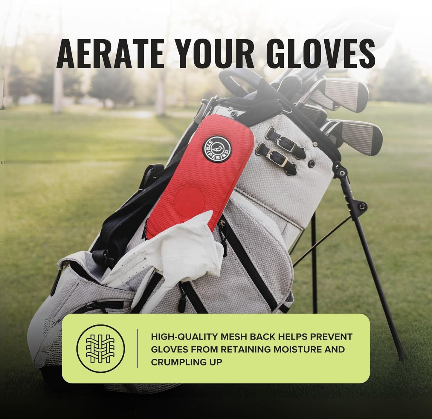 Stripebird - Original Performance Golf Glove Holder - Protect and Keep Gloves Dry - Moisture Free Storage Organizer Case