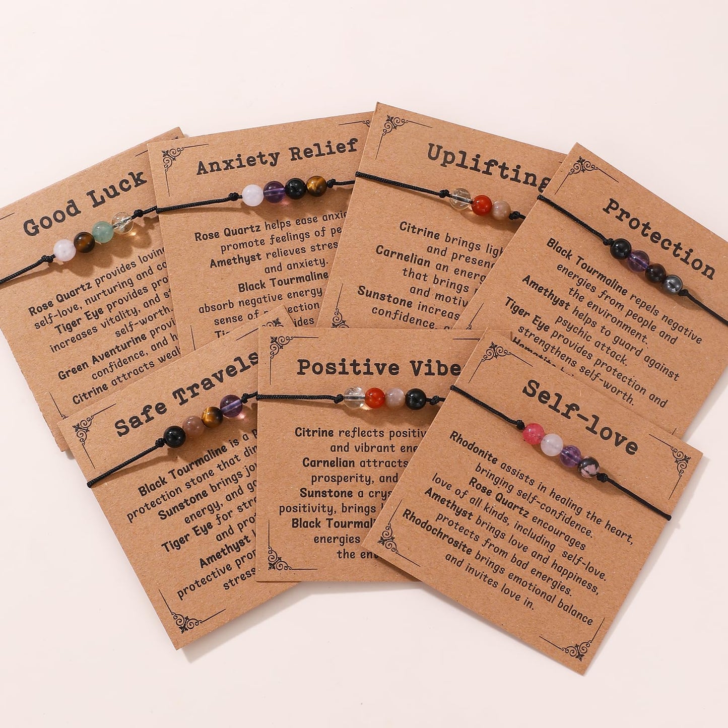 Korotho Safe Travels Bracelet for Women Men, Enjoy The Journey Bracelets Travel Protection Jewelry Natural Gemstone Beaded Bracelet Healing Crystal Safe Journey Health Anxiety Stress Relief Gifts