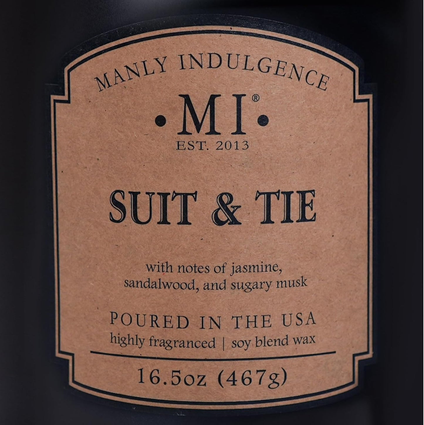 Manly Indulgence Suit & Tie Scented Candles for Men, 2 Wick, 16.5 oz, Premium Soy Blend Wax, 60H Burn, Candles for Home Scented - Made in The USA