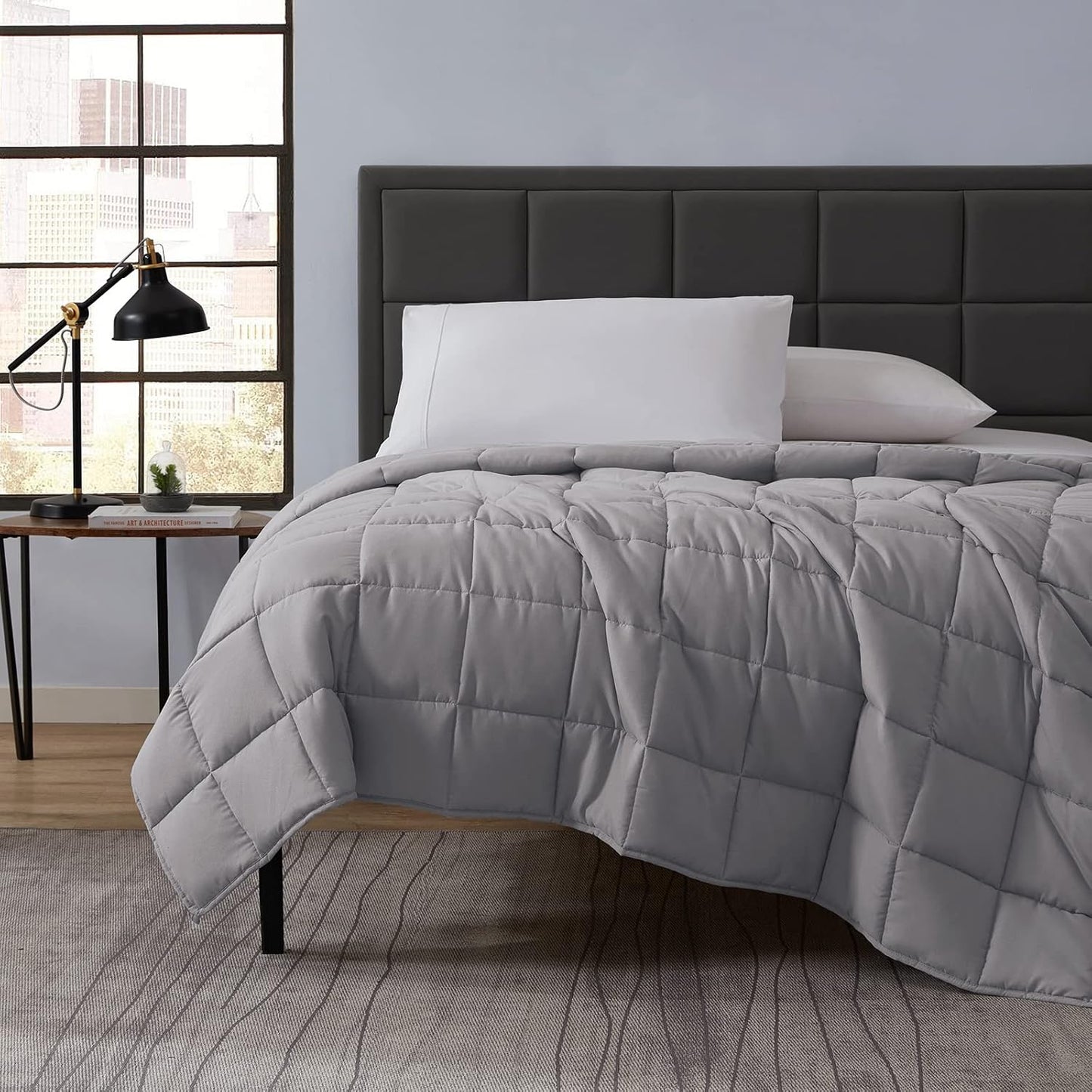 L'AGRATY Weighted Blanket - 36"x48" 5lbs Cooling Breathable Heavy Blanket Microfiber Material with Glass Beads All-Season Summer Fall Winter Soft Thick Comfort
