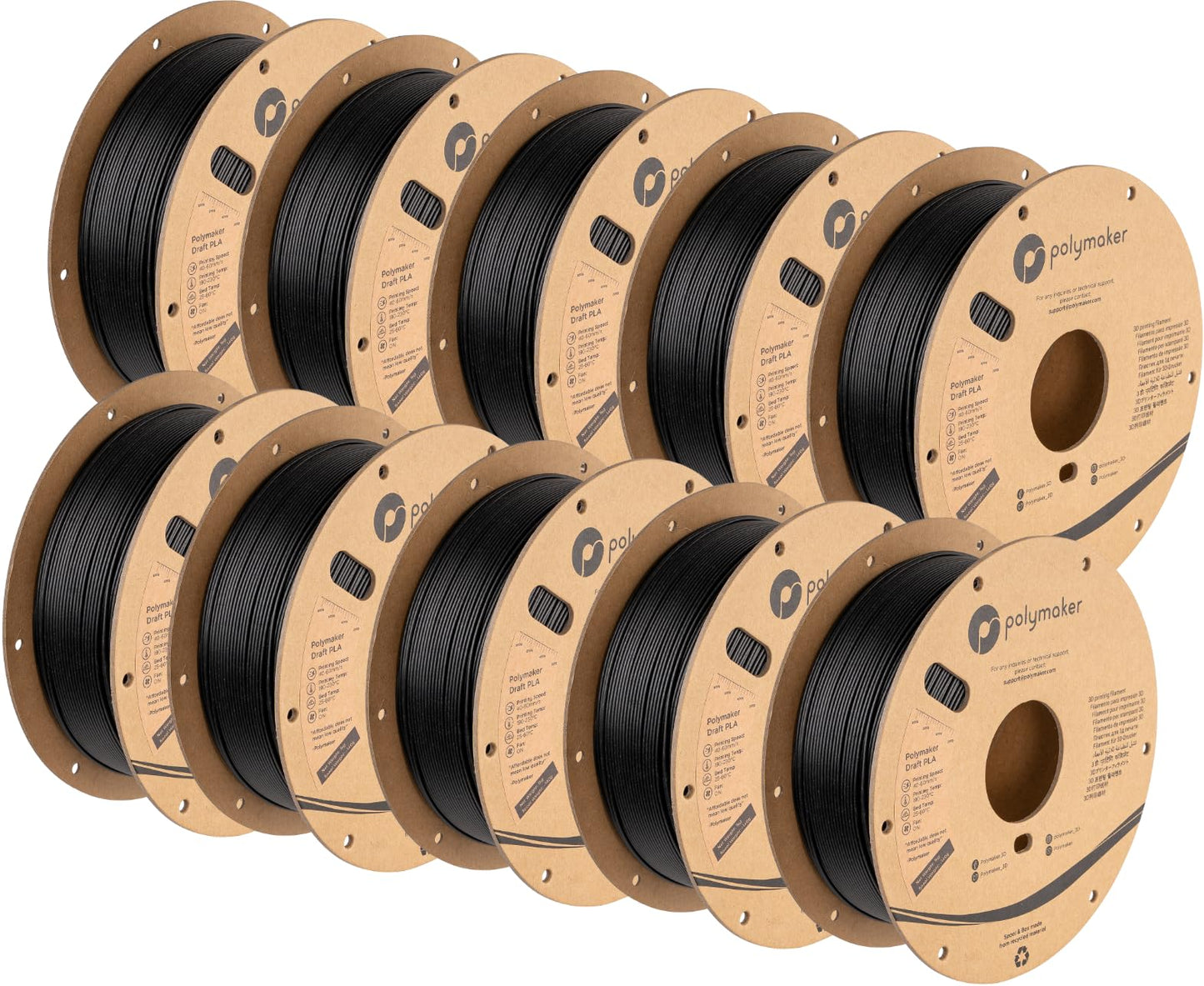 Polymaker Draft PLA 1.75mm 3D Printer Filament, Neatly Wound Cardboard Spool, Dimensional Accuracy +/- 0.02 mm, Fits Most FDM 3D