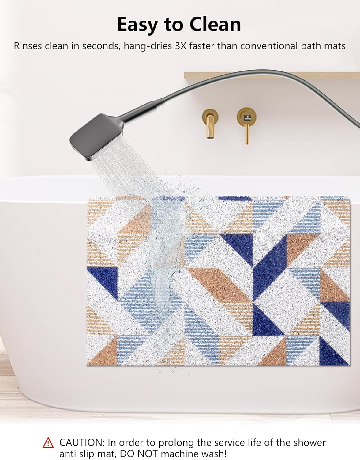 Bathtub Mat Non Slip, Yonala 24 x 16 Inch Premium Non Slip Shower Mats for Inside Shower, Soft Trimmable PVC Loofah Anti Slip Shower Mat, Fast Drying Shower Floor Mat for Bathroom, Home, Bath Tub