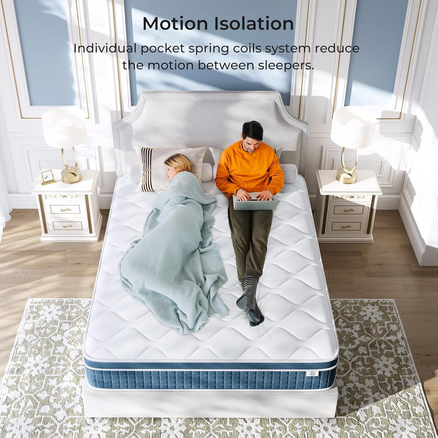 Twin XL Mattress, 10 Inch Hybrid Mattress Twin XL with Individual Pocket Springs and Pressure-Relieving Memory Foam, Breathable, Medium Firm Mattress in a Box 80"x39"x10"