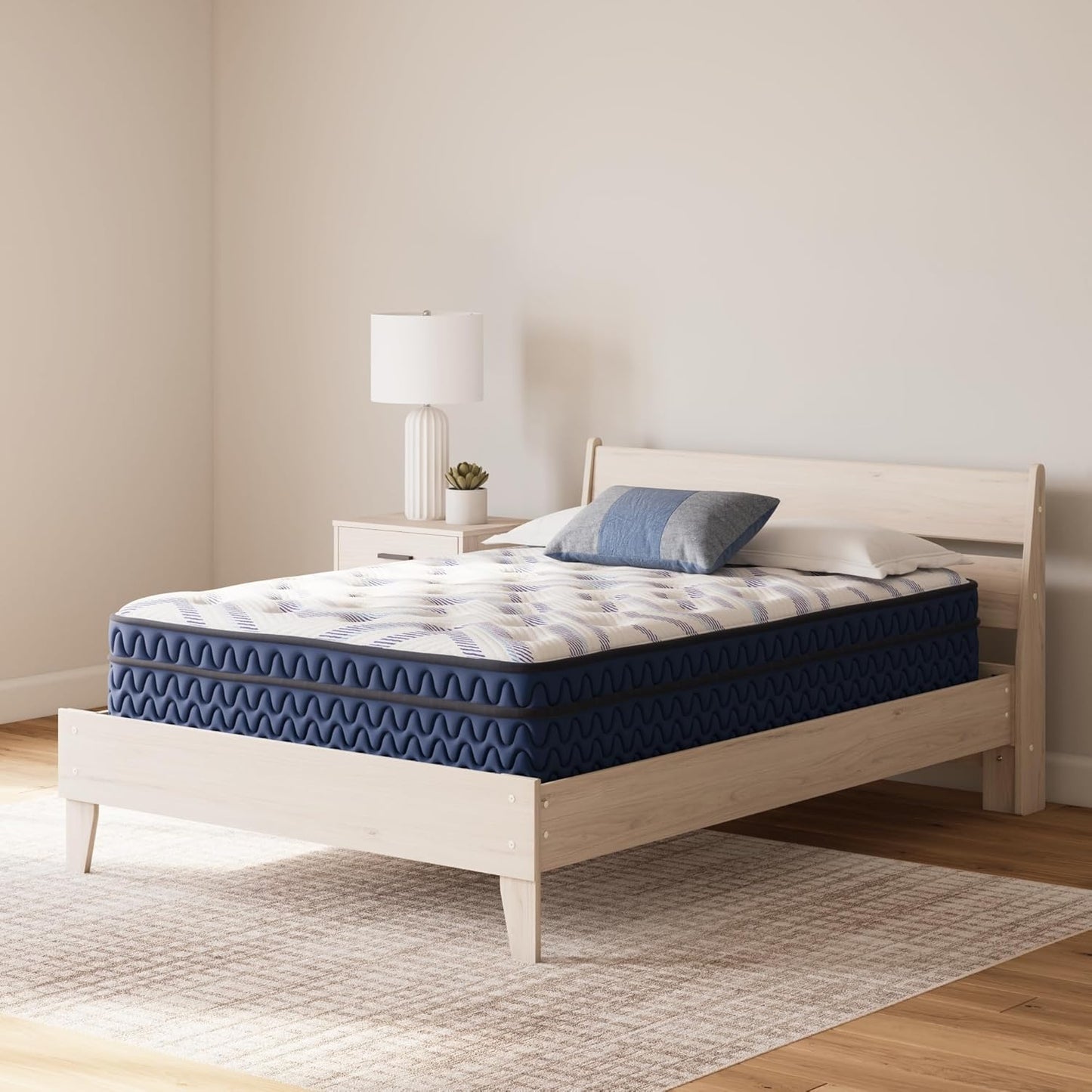 Signature Design by Ashley Twin Size Stack 12 Inch Hybrid Medium Plush Cooling Gel Infused Memory Foam Mattress for Pressure Relief, Fiberglass Free, Mattress in A Box