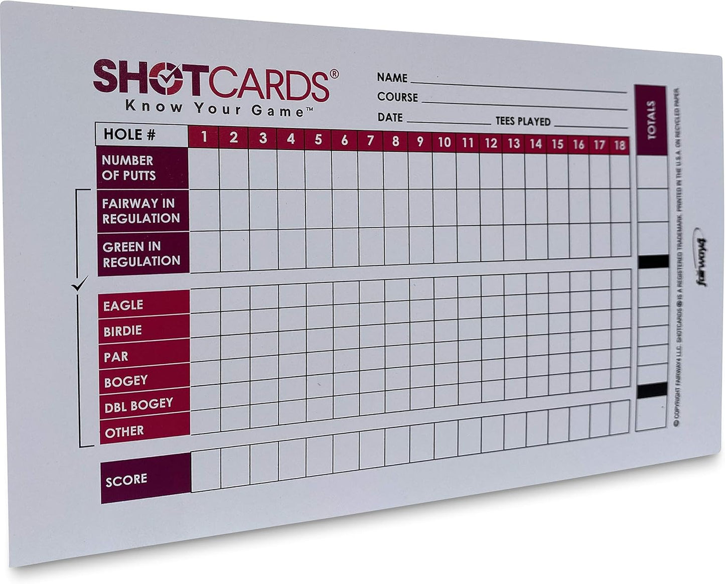 SHOTCARDS Standard Edition (Pink/Purple) - Golf Shot and Stat Tracking Scorecards - Pinpoint Weaknesses and Improve Your Game - Training Aid - Detailed Score Tracking