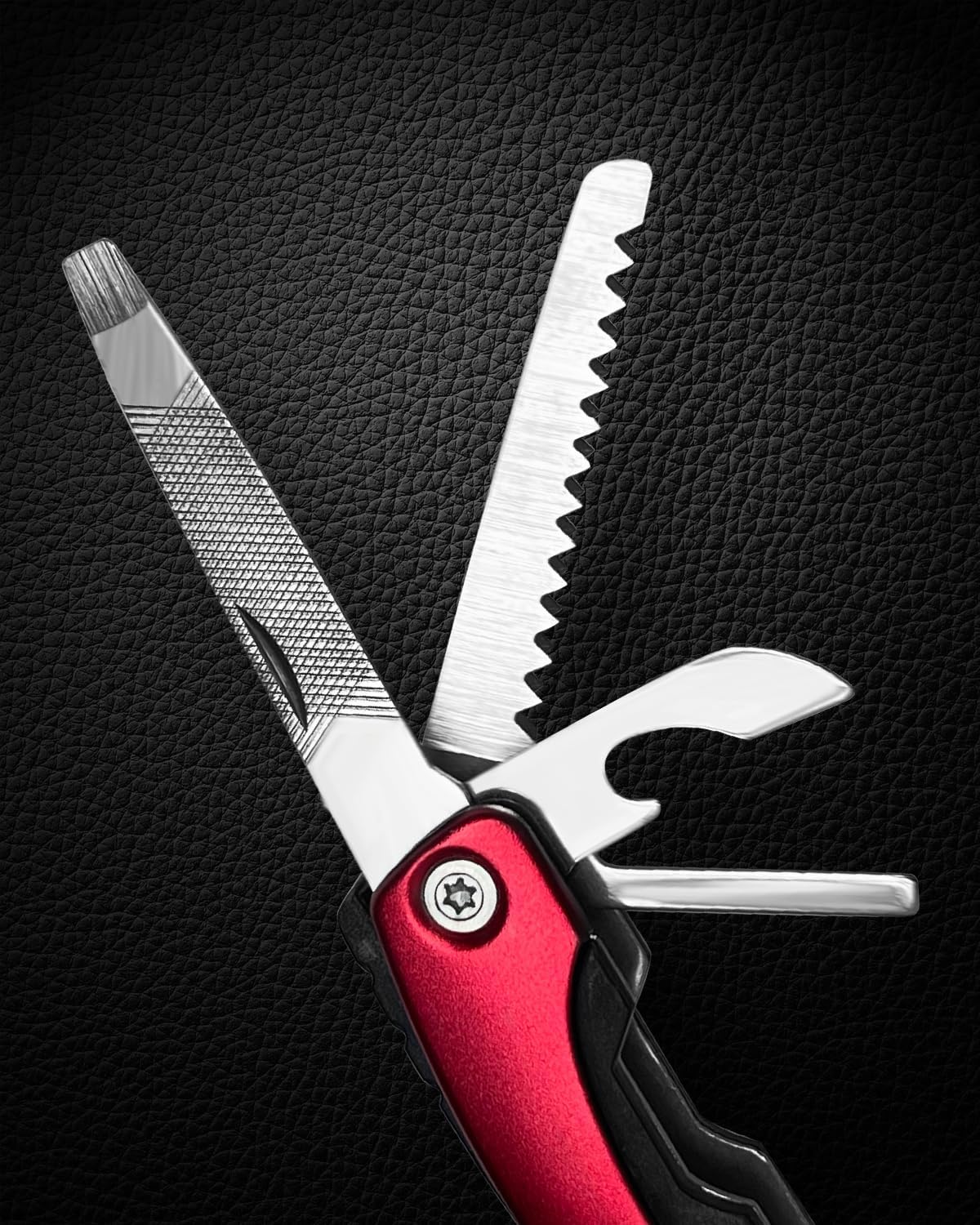 UNOONE 11-in-1 Multitool Pliers - Stainless Steel Pocket Knife with Pliers, Screwdriver & Bottle Opener - Aluminum Handle EDC Knives for Survival, Camping, Hunting, Hiking - Gift for Men Women (Black)