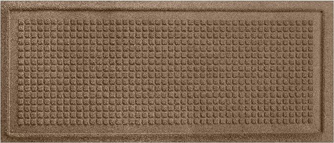 Bungalow Flooring Waterhog Indoor/Outdoor Boot Tray, 15 by 36 inches, Made in USA, Skid Resistant, Easy to Clean, Catches Water and Debris, Squares Pattern, Camel