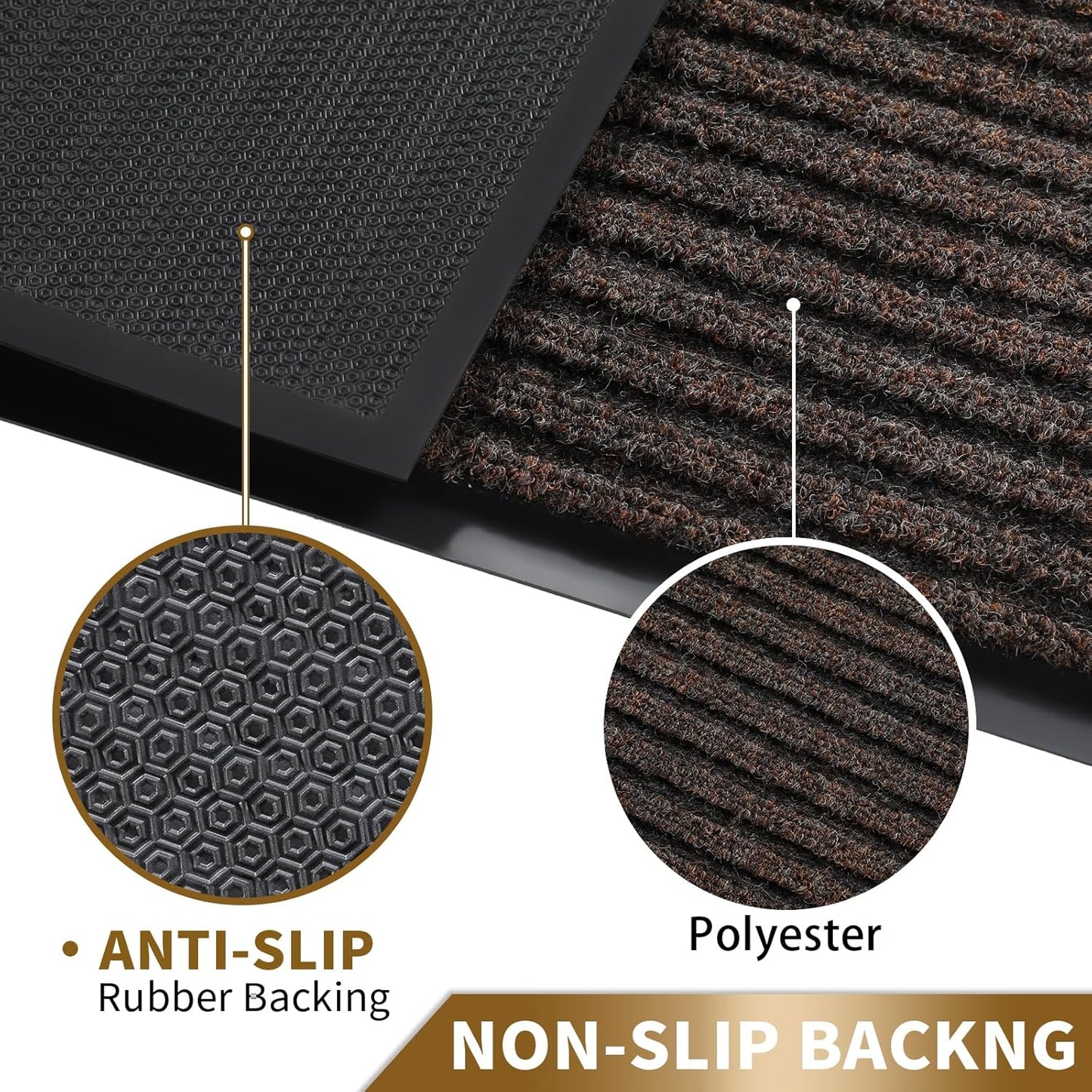Yimobra Front Door Mat Outdoor Indoor Entrance, 100% Waterproof All-Season All Weather Doormat, Welcome Matt Outside Entry, Non Slip, Low Profile, Heavy Duty Patio Porch Floor Mats,36 x 24