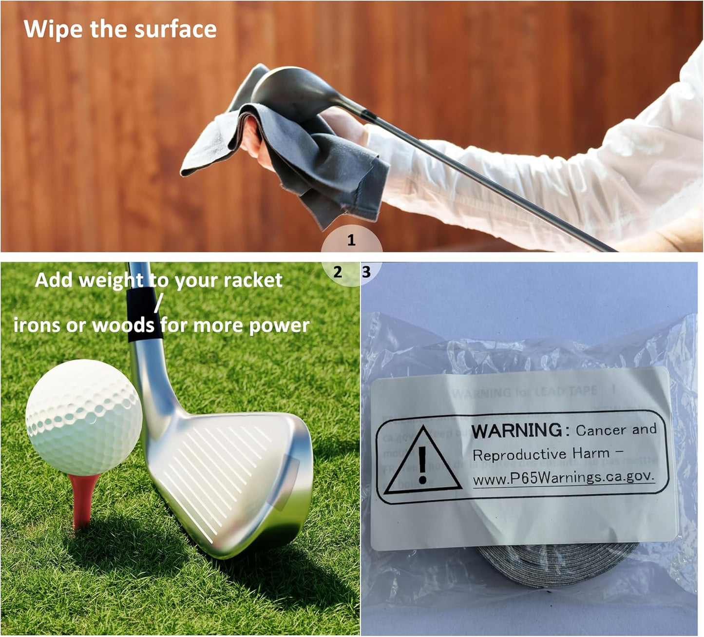 Golf Lead Tape 1/2" x 60", 2 Grams Per Inch High Density, Add Swing Weight Self-Adhesion for Golf Fishing Tennis Racket Pickleball Paddle