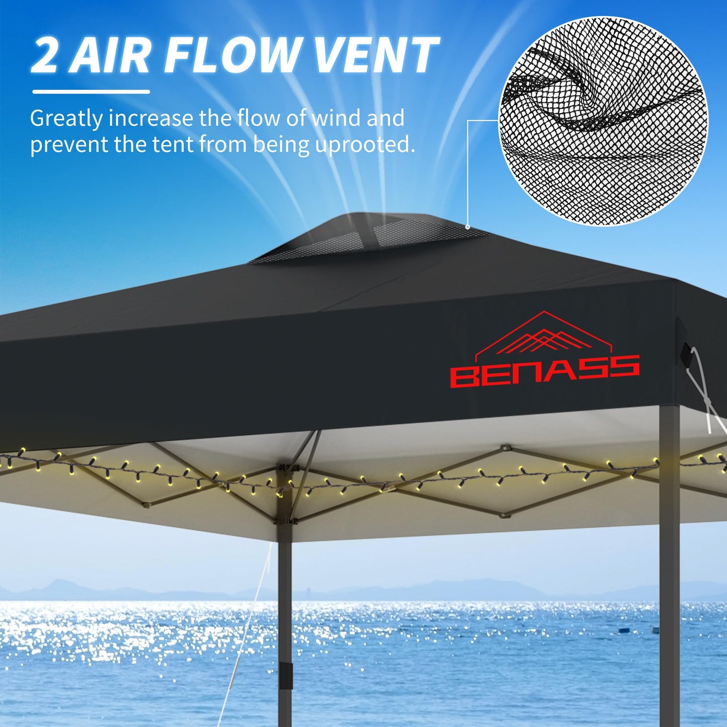 10x10 Pop Up Canopy with Sidewalls, Easy Up Canopy Tent, Heavy Duty Tents for Parties, One Person Set Up Event Tent, Black