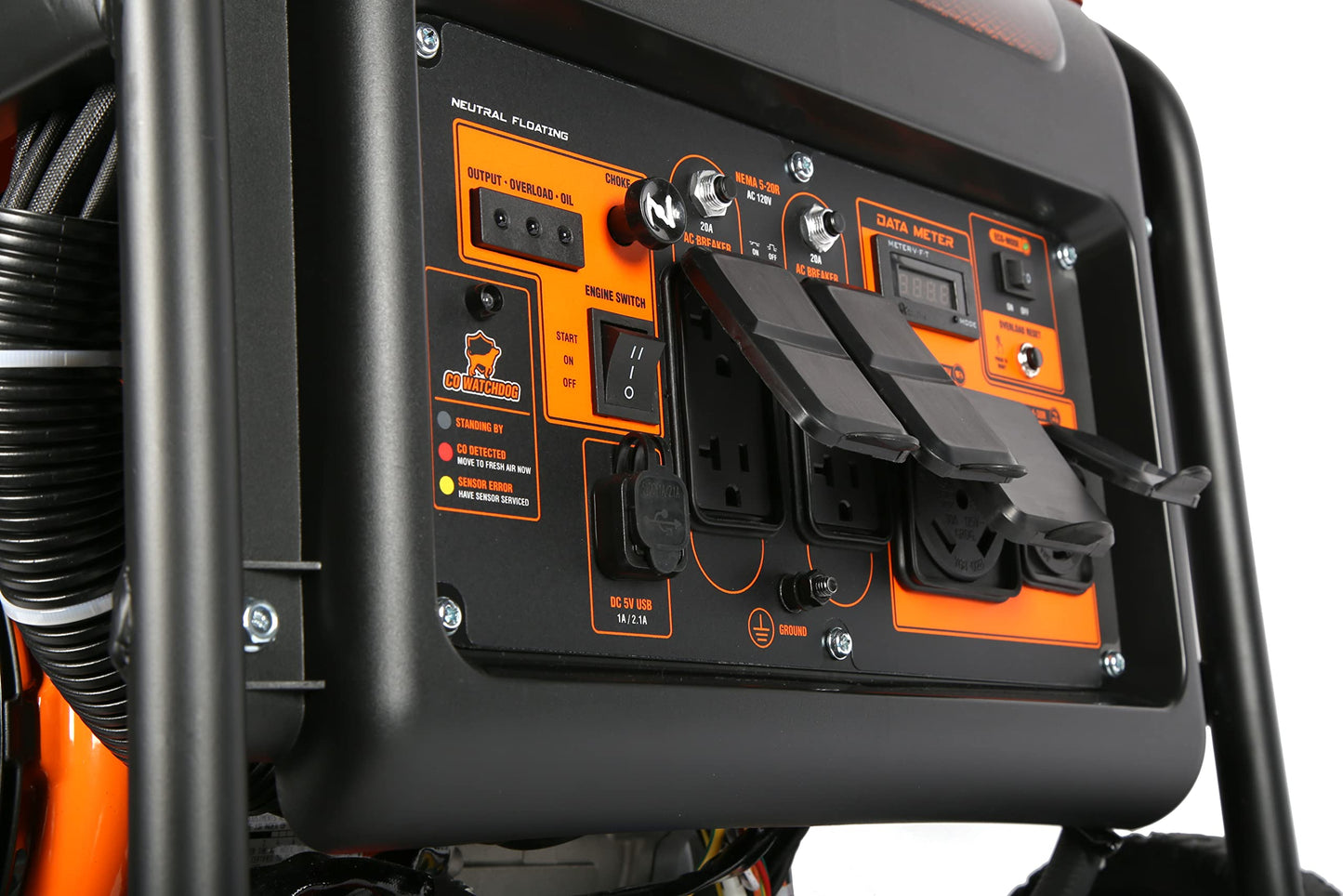 Wen Gn875Ix 8750-Watt Rv And Transfer-Switch-Ready 120V/240V Electric Start Open Frame Inverter Generator With Co Shutdown Senso