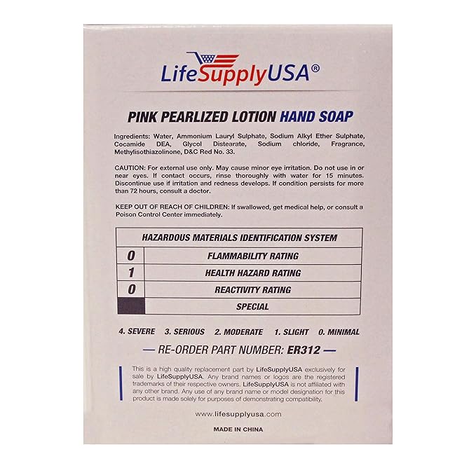 LifeSupplyUSA Pink Pearlized Liquid Lotion Hand Soap Refill – 800ml Pouch Bag for Dispenser (Single Pack)