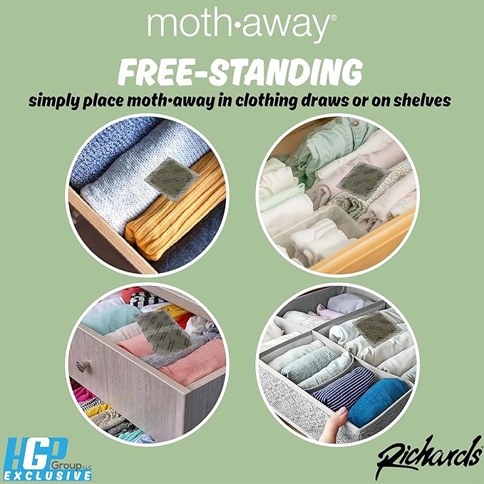 Richards Homewares Moth Away Sachets – 72-Pack Value Bundle, Natural Herbal Moth Repellent, Non-Toxic & Chemical-Free, Fresh Scent for Closets, Drawers & Storage – Made in USA