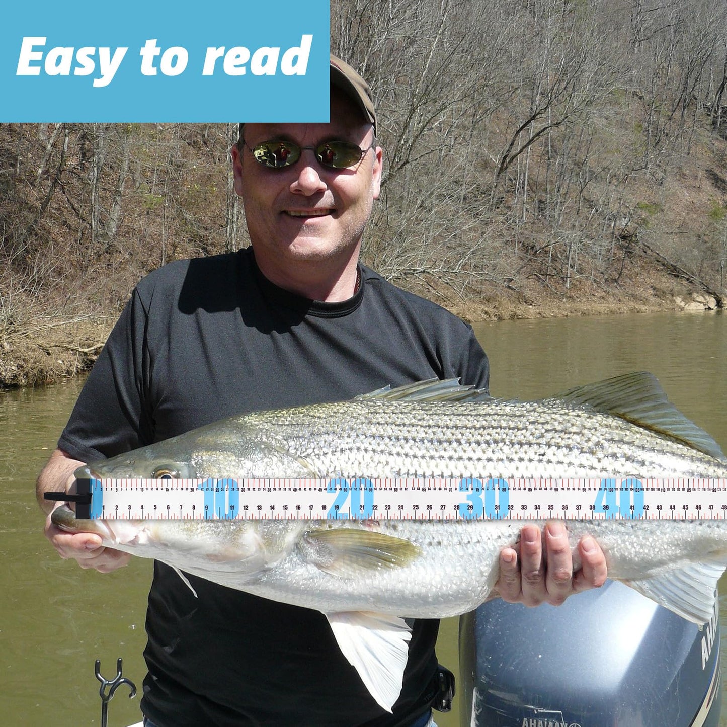 VioraWhite 7 Pcs 47 Inch PVC Fishing Ruler Bundle with Fishing Tools Easter Gifts for Men Anglers Loves Waterproof Roll-up Tape with Plier, Gripper, Hook Remover, Scale for Boat Kayak