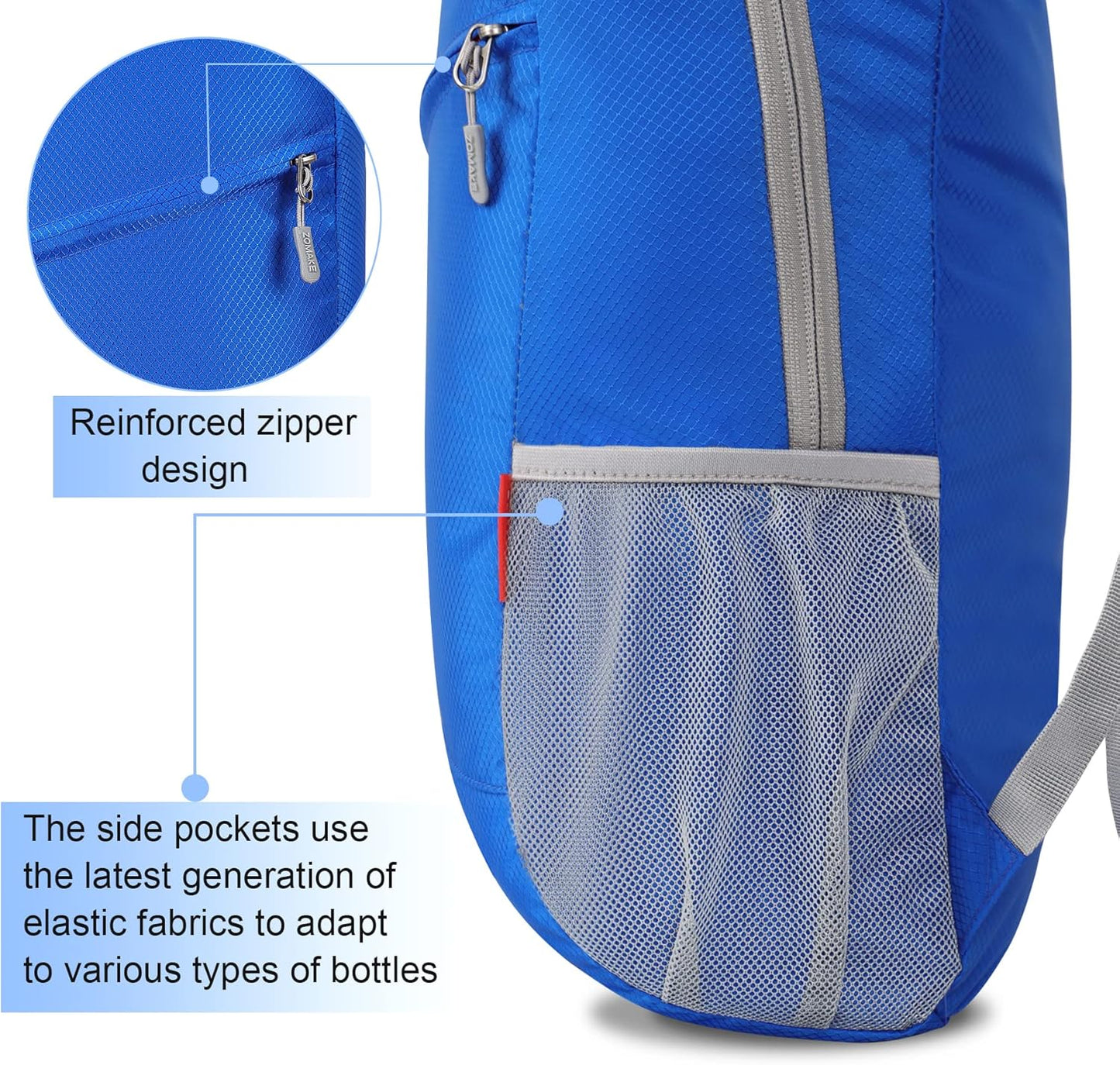 ZOMAKE Lightweight Packable Backpack 20L, Foldable Backpacks Small Daypack for Hiking Water Resistant Day Bag for Travel