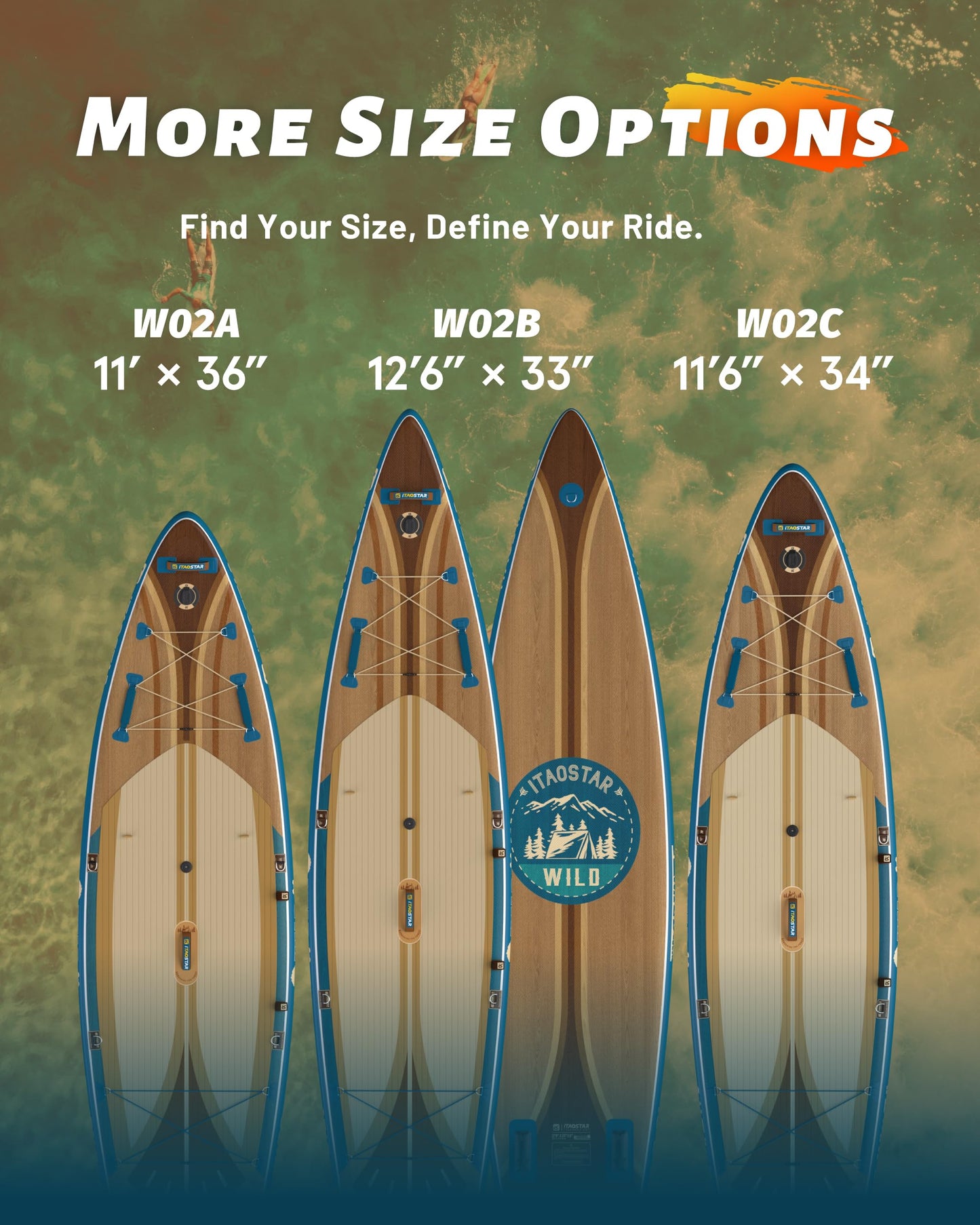 iTAOSTAR W02B 33" Inflatable Paddle Board with Seat, More Fun Inflatable Paddleboard with 5 Fins for Better Balance, Stand Up Paddle Board with Premium SUP Accessories for Adults of All Skill Levels