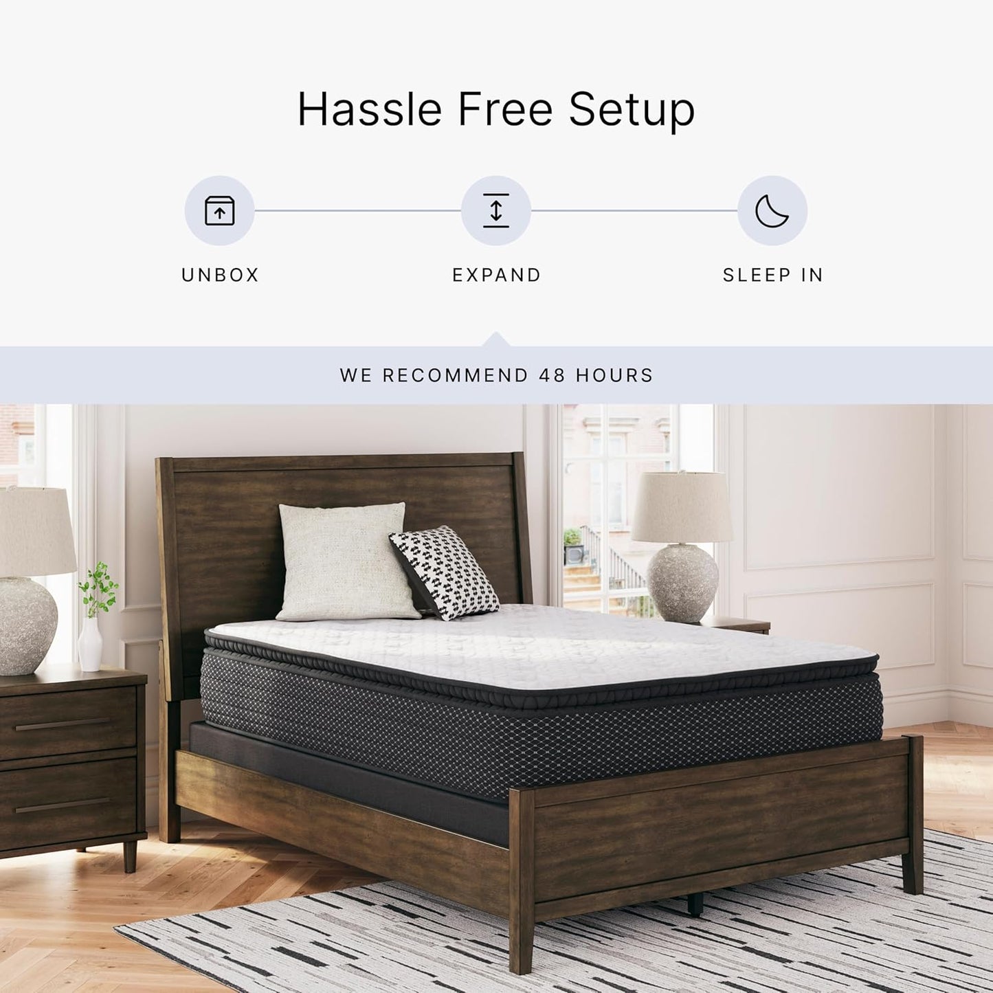 Signature Design by Ashley Limited Edition Pillow Top 13 " Pillow Top Hybrid Mattress with Gel Memory Foam and Edge Support for Cool Sleep and Pressure Relief, Full, Fiberglass Free, Mattress In A Box