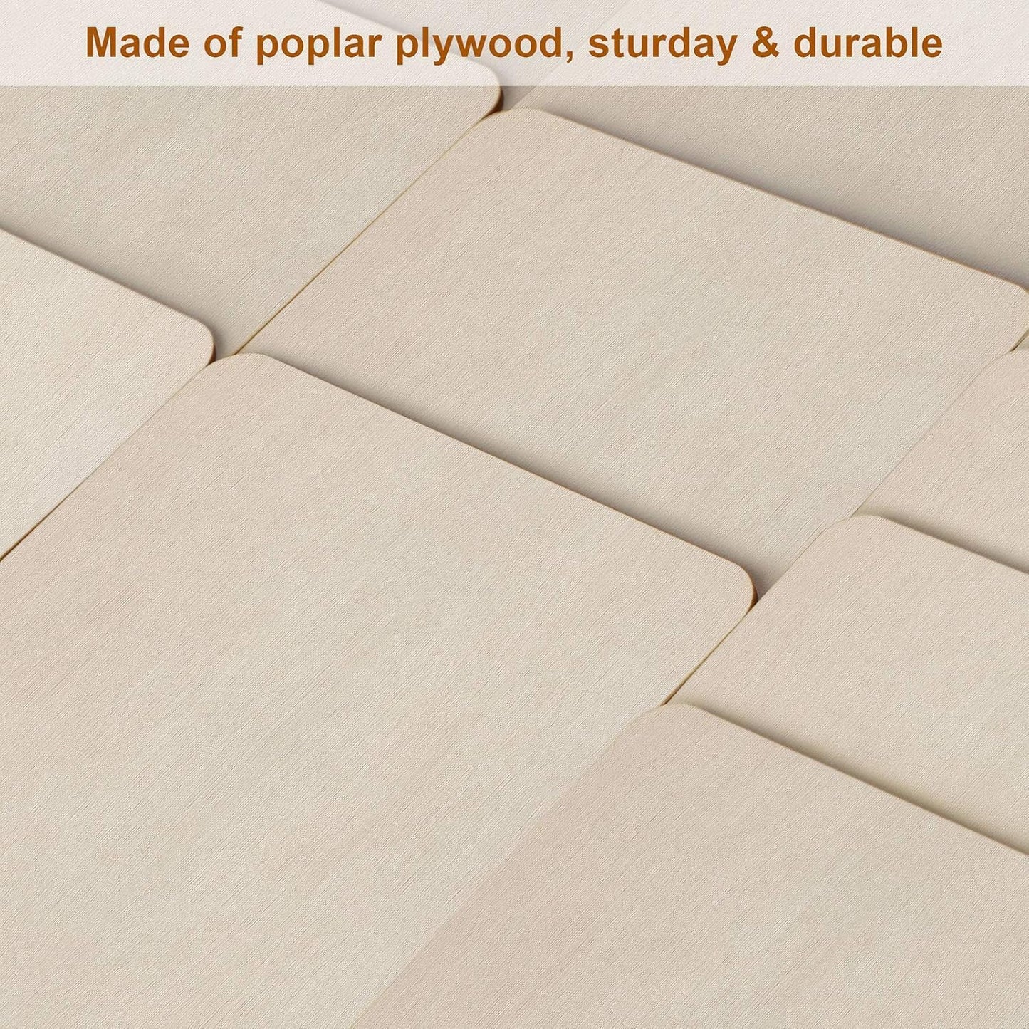 Fuyit Unfinished Wood Pieces, 50Pcs 5 x 5 Inch Blank Natural Wood Square Wooden Cutouts Board for DIY Crafts Painting, Scrabble Tiles, Coasters, Decoration