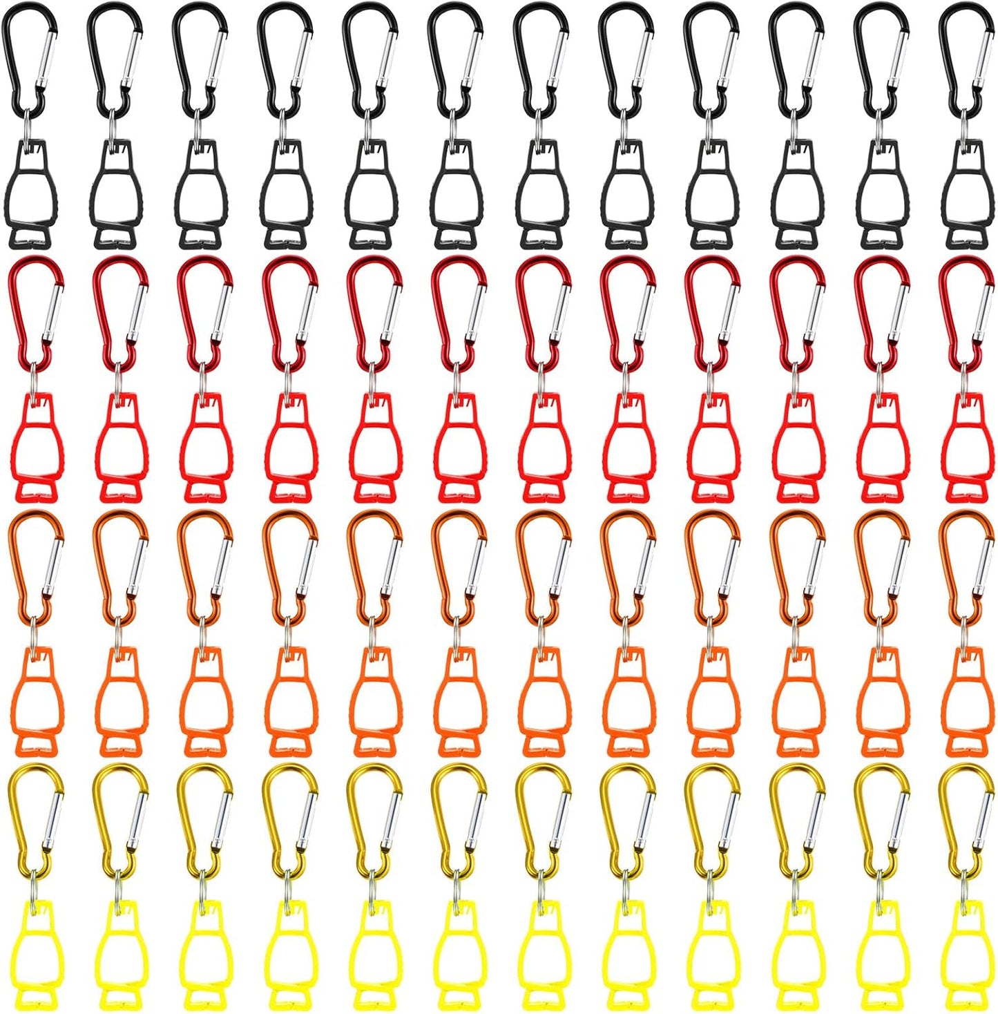 48 PCS Glove Clips for Work – Heavy-Duty Glove Holders with Belt Clips (Black, Red, Yellow, Orange)