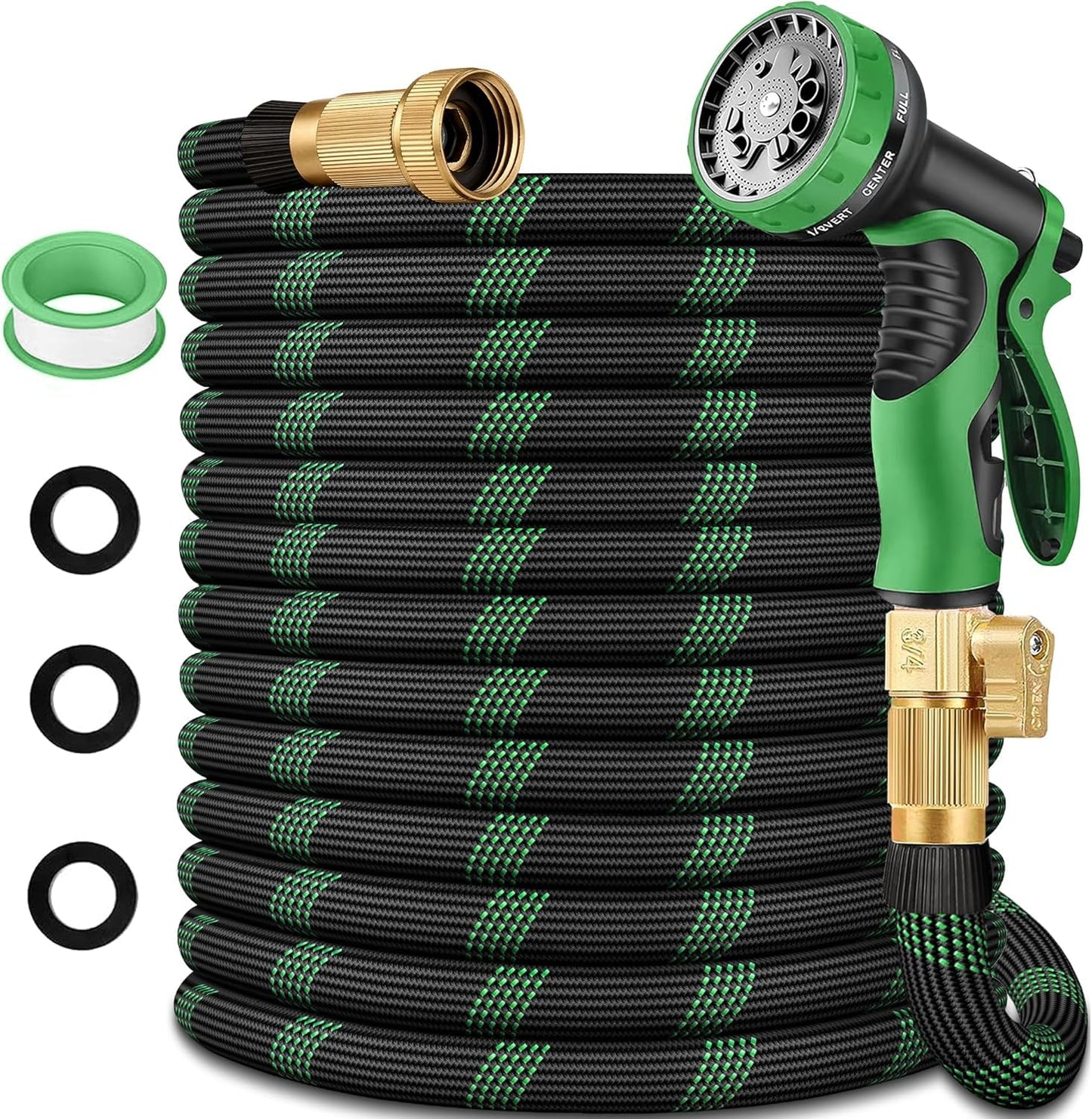 75 ft Garden Hose, Flexible Ultra Lightweight Durable Garden Hose, Kink-Free Water Hose with 10 Function Sprayer - Non-Shrinking Garden Hoses, Easy to Store,All-Weather, Car Washing Pipe Garden Hoses