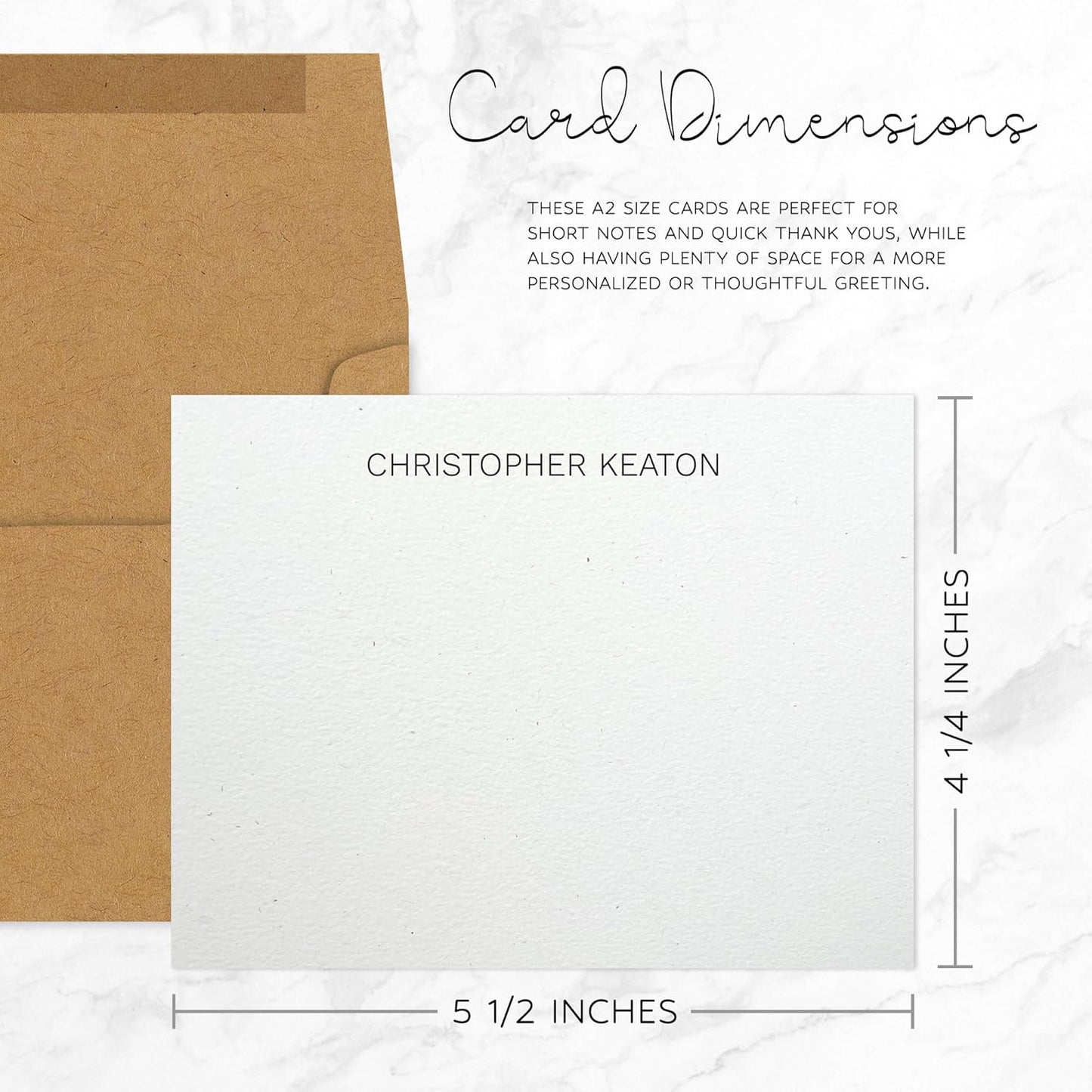 Personalized Note Cards – Custom Flat Stationery Set with Name – Personalized Thank You Cards – Elegant Personalized Stationery for Women (Christopher Keaton)