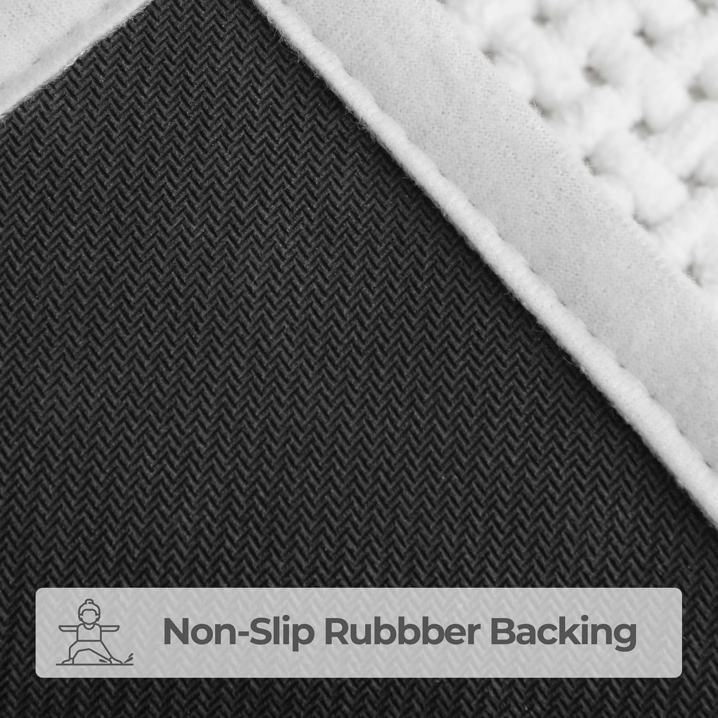 GRANNY SAYS White Bathroom Rugs, Absorbent Bath Mats for Bathroom, 36" x 24", Soft Chenille Bath Mat, Small Bath Rugs Non Slip Washable, Thin Rug for Tub and Shower