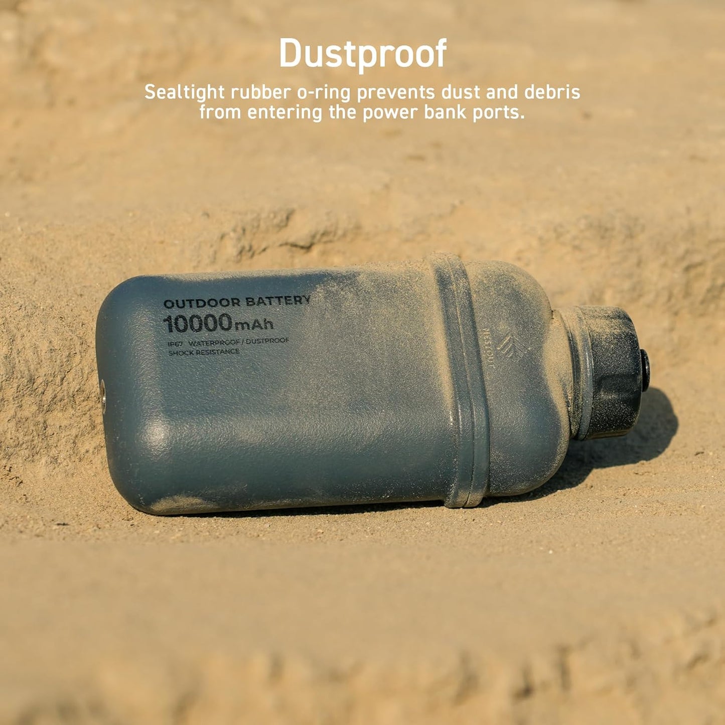 ELECOM NESTOUT Portable Charger, 5000mAh Outdoor Battery Power Bank, 15W USB-C Fast Charging, Waterproof IP67, Durable Shockproof, Battery Pack for Phone Tablet Hiking Travel Camping (Black, 5000mAh)