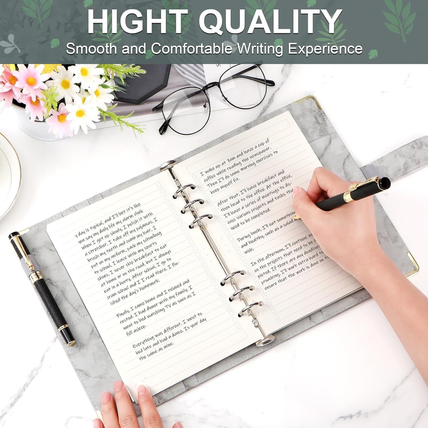 Toplive A5 Filler Paper To Do List, 6 Ring Planner Binder Inserts 160 Sheets，Daily Checklist Loose Leaf Refill Papers for Notebook & Budget Binder