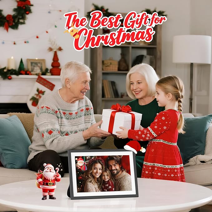 2K 64GB Frameo 10.1 Inch Digital Picture Frame, Smart WiFi Electronic Photo Frames with 1920x1200 FHD IPS Touch Screen Slideshow Tabletop&Wall Mounted, Share Photos/Videos Instantly from Anywhere