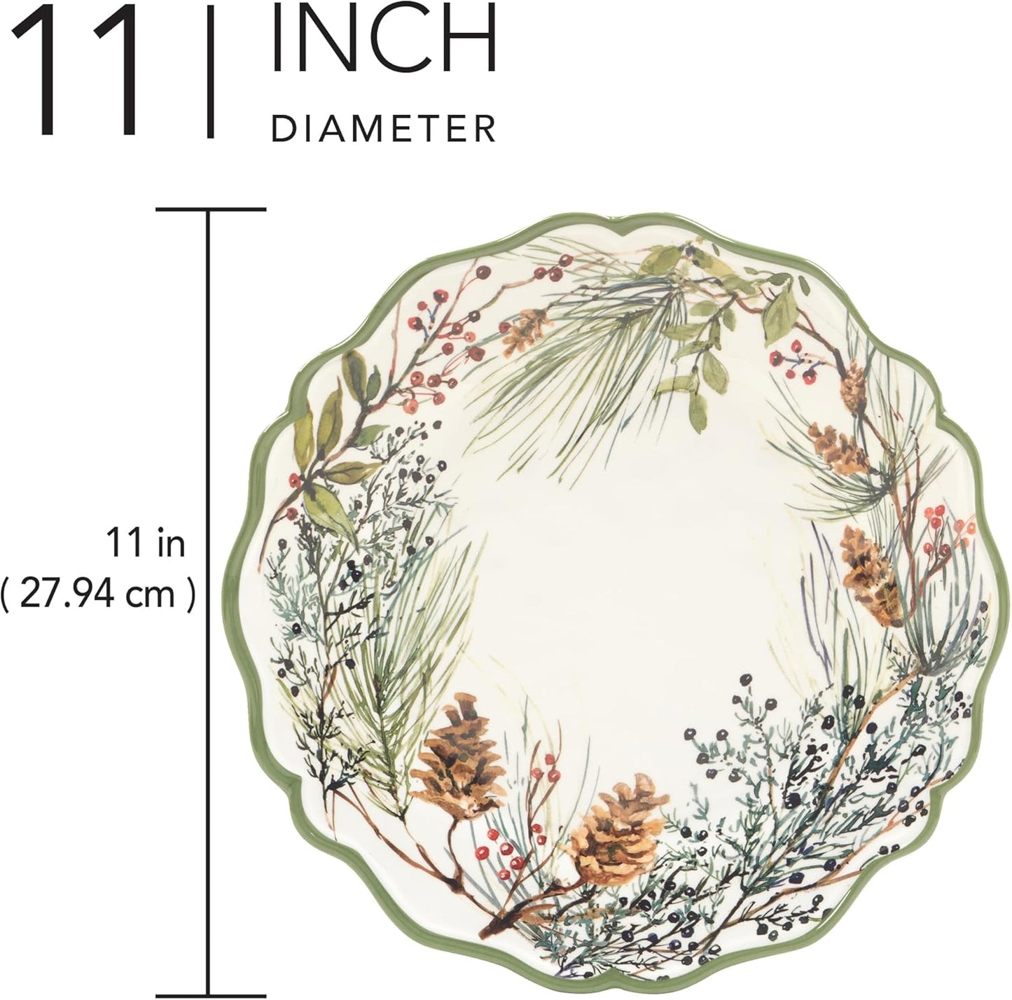 Certified International Winters Forest 11" Melamine Dinner Plates, Set of 4