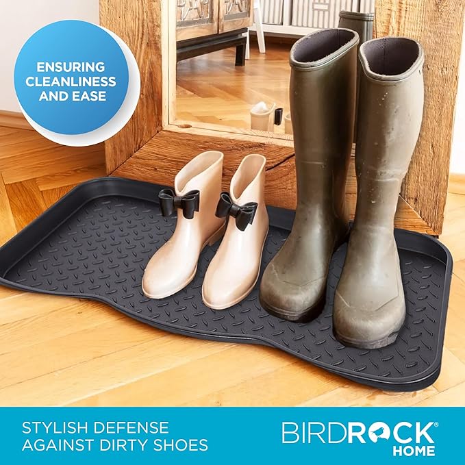 Internet’s Best Multi-Purpose Boot & Shoe Tray | 2 Qty | 29.75 x 15 Round | Protects Floors from Water and Dirt | Waterproof for All Weather Indoor or Outdoor Use | Pet Bowl Mat