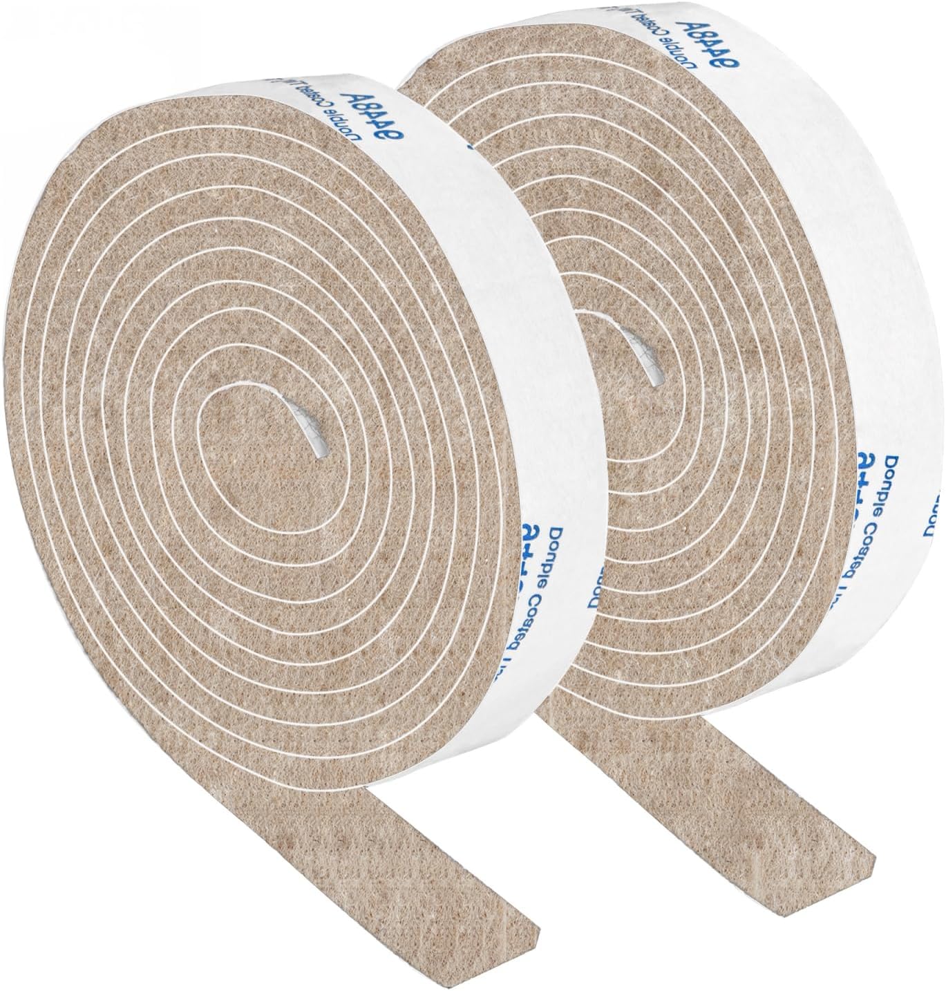 Felt Strips with Adhesive Backing, Adhesive Felt Strips, 2 Felt Rolls Pack 1/2x 60 Inches, Beige Felt Tape with Adhesive Backing, Furniture Felt Strips