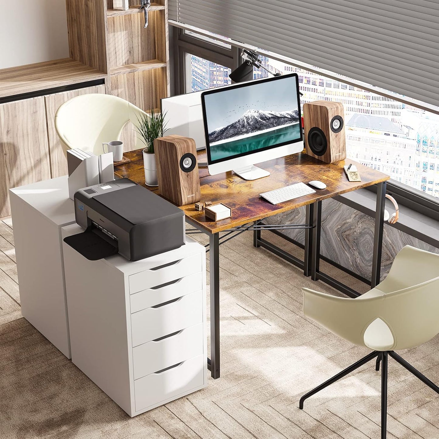 Coleshome 32 Inch Computer Desk, Modern Simple Style Desk for Home Office, Study Student Writing Desk, Vintage